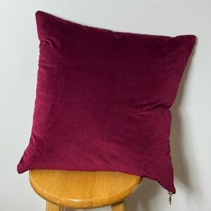 Luxurious Velvet Accent Pillow in Rich Burgundy